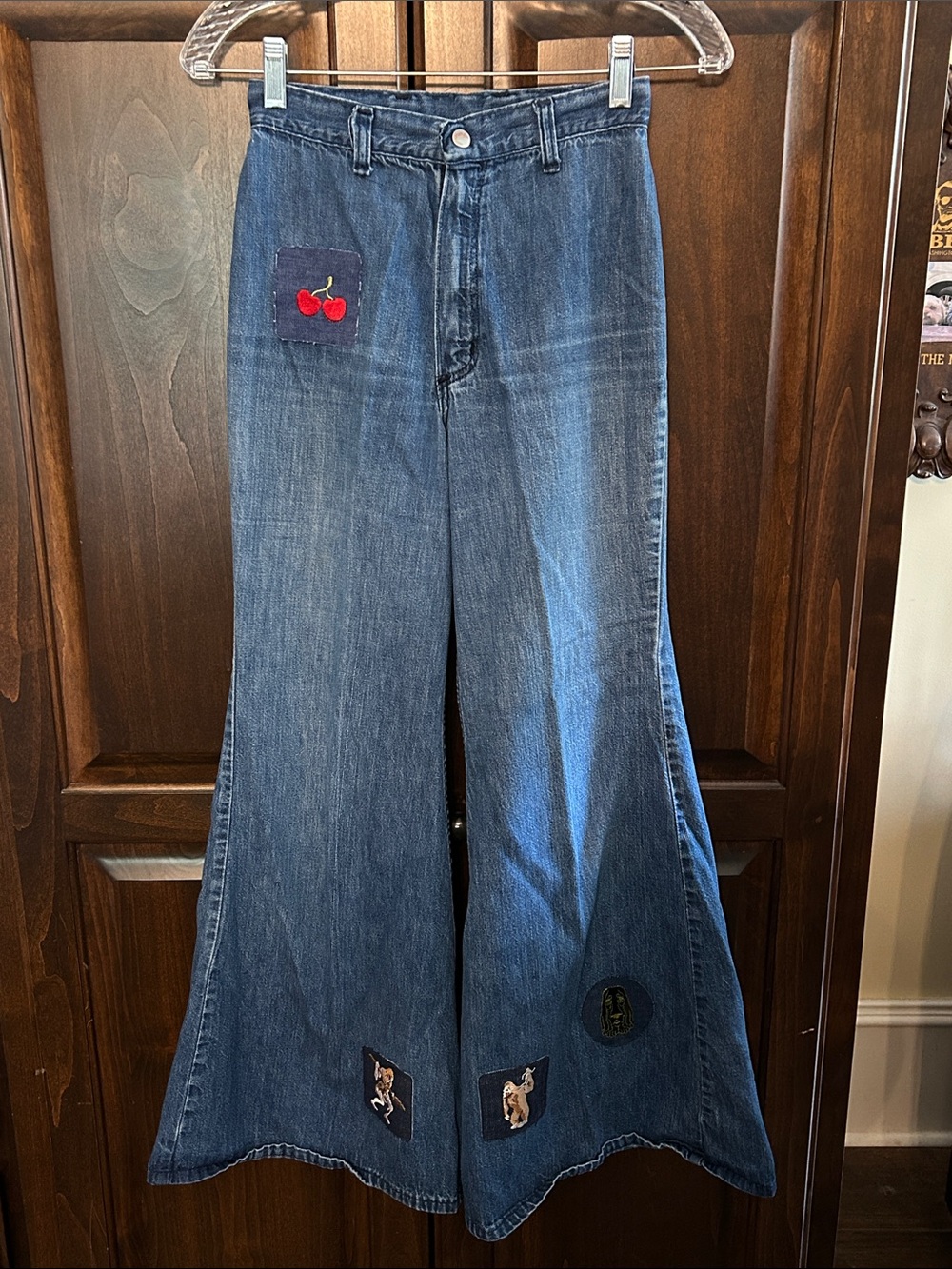 1970’s Wrangler Sz 0 Custom Patch “High Rise” Bell Bottom